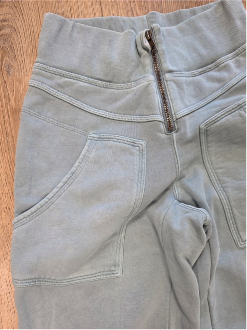 Free People FP Movement Jogger Pants XS Blue Zip Front High Rise Cotton Pocket - Picture 6 of 14